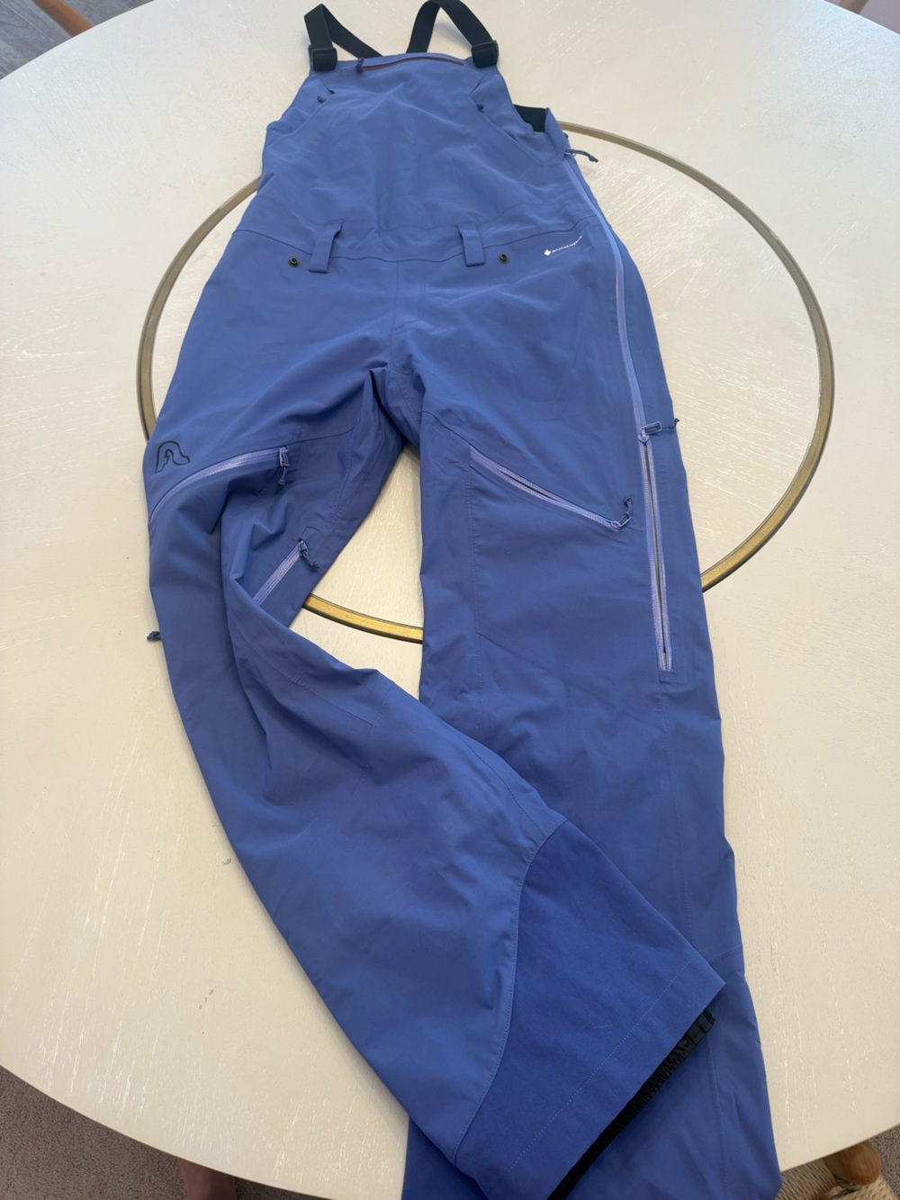 Women’s FlyLow Blue Ski Bib Pants - Performance Waterproof Snow Overalls